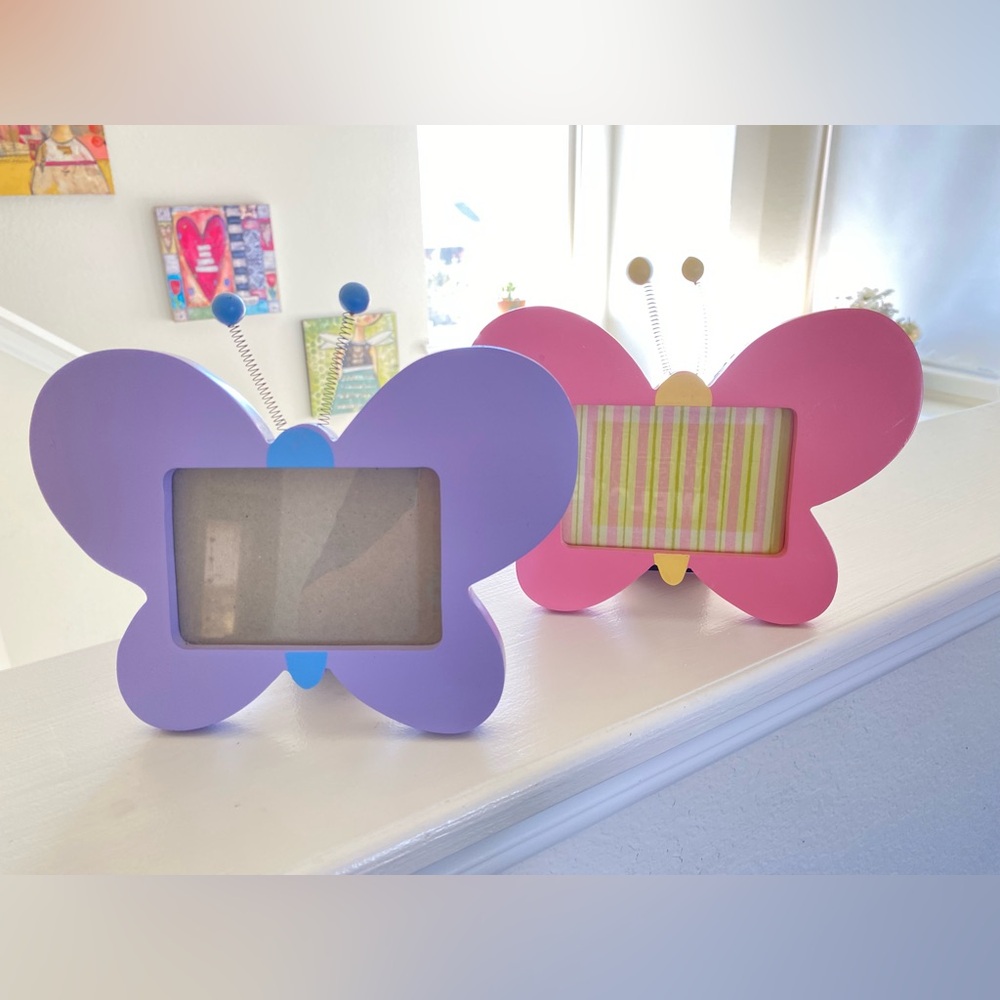 Butterfly Photo Frame Set - Purple and Pink
